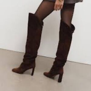SCHUTZ Austine Over the Knee Brown Suede Boot NWT Size 8.5 $298 Retail